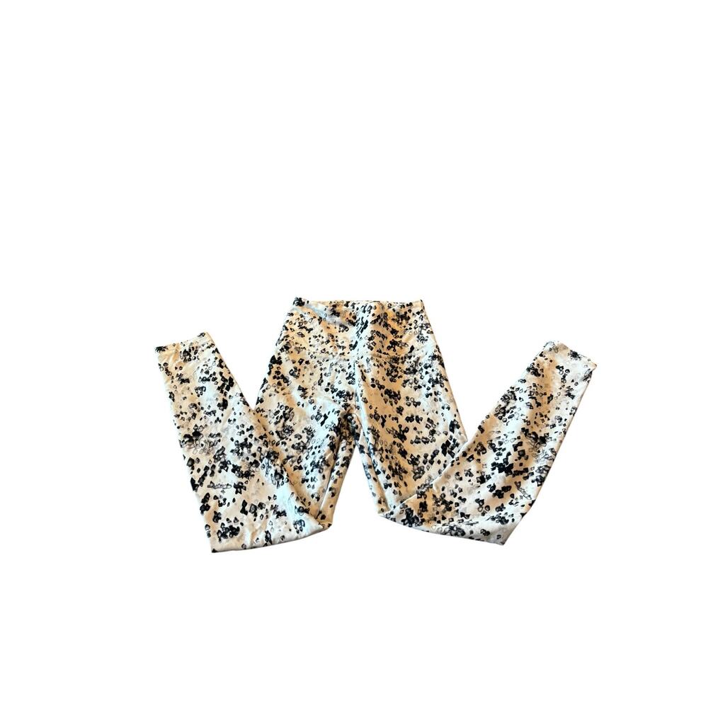 Balance Collection White Leggings with Black Pattern Size S